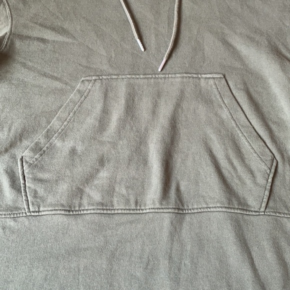 7 For All Mankind Green Hooded Long Sleeve Oversized Sweatshirt Dress - Picture 9 of 13